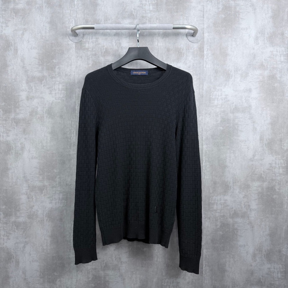 Authentic Louis Vuitton Textured Black Crewneck Sweater